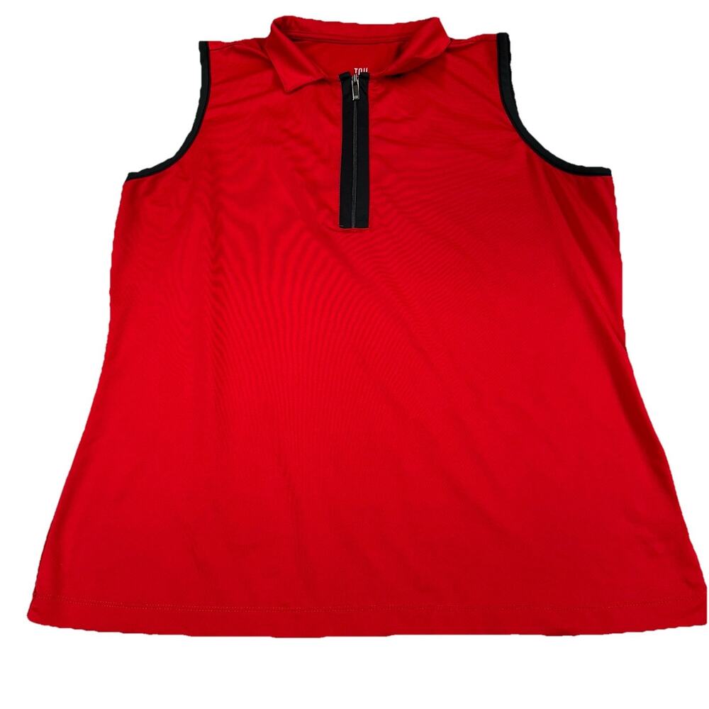 TAIL Women’s XL Red Sleeveless 1/4 Zip Golf Polo Shirt Tennis Performance
